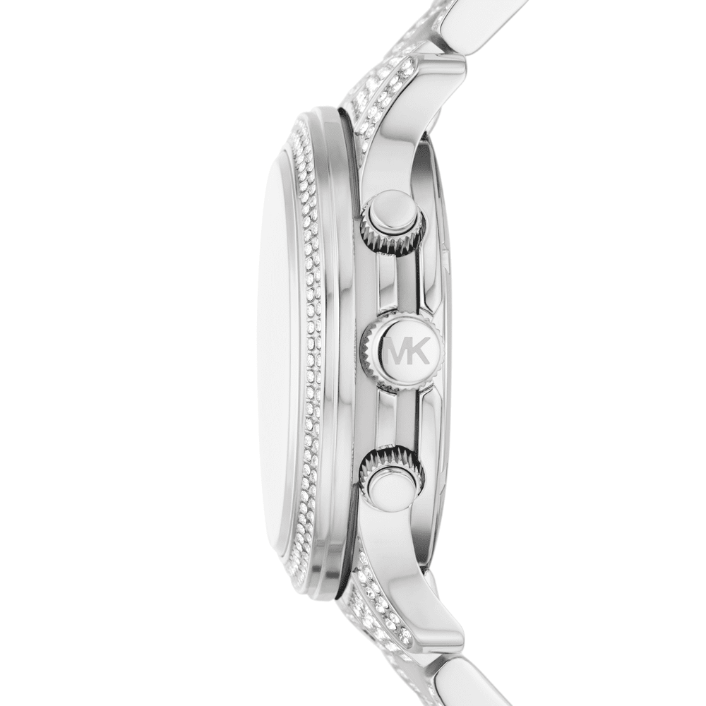 Michael Kors Runway Pavé Chronograph Silver Women's Watch - MK7434