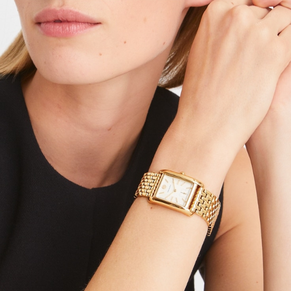 Tory Burch Eleanor Gold Steel Ivory Dial Women's Watch - TBW1060