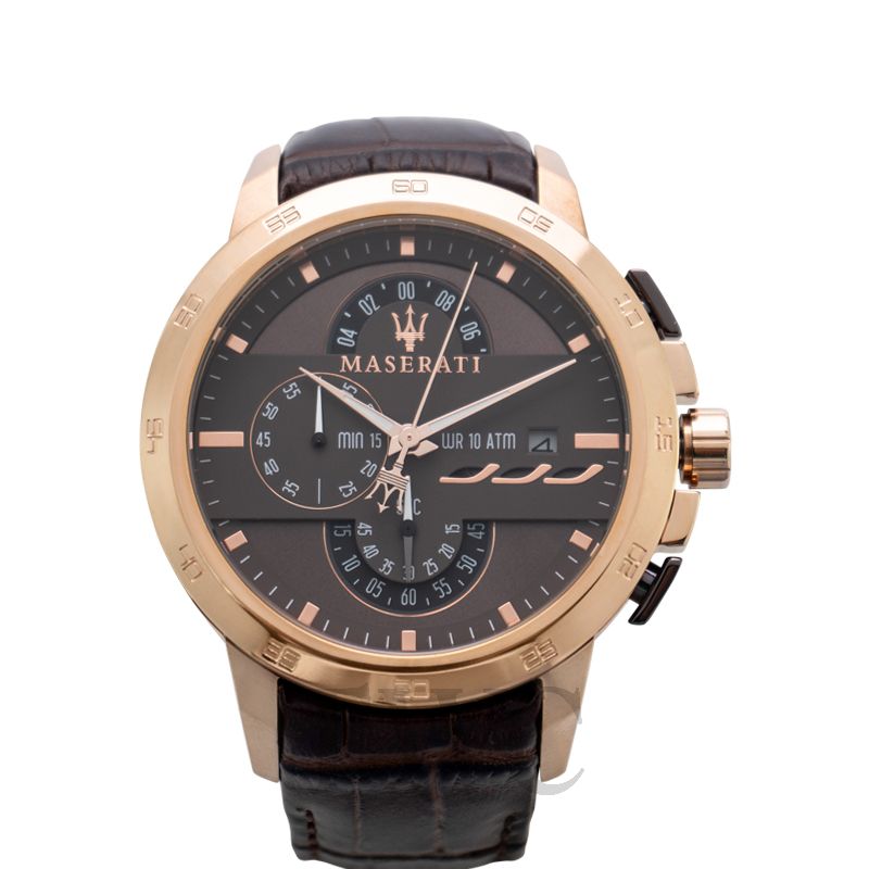 Maserati Chronograph Brown Dial Leather Men's Watch R8871619001