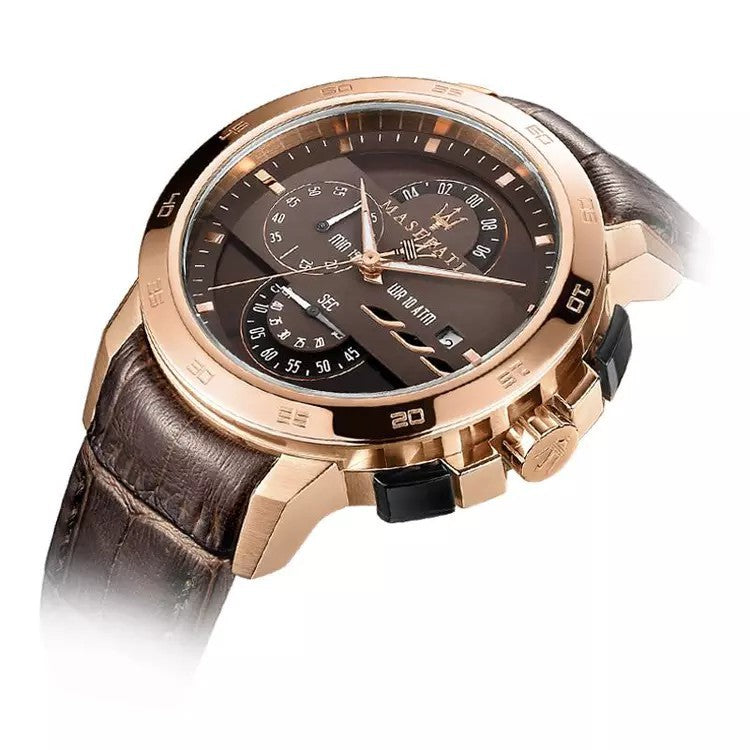 Maserati Chronograph Brown Dial Leather Men's Watch R8871619001