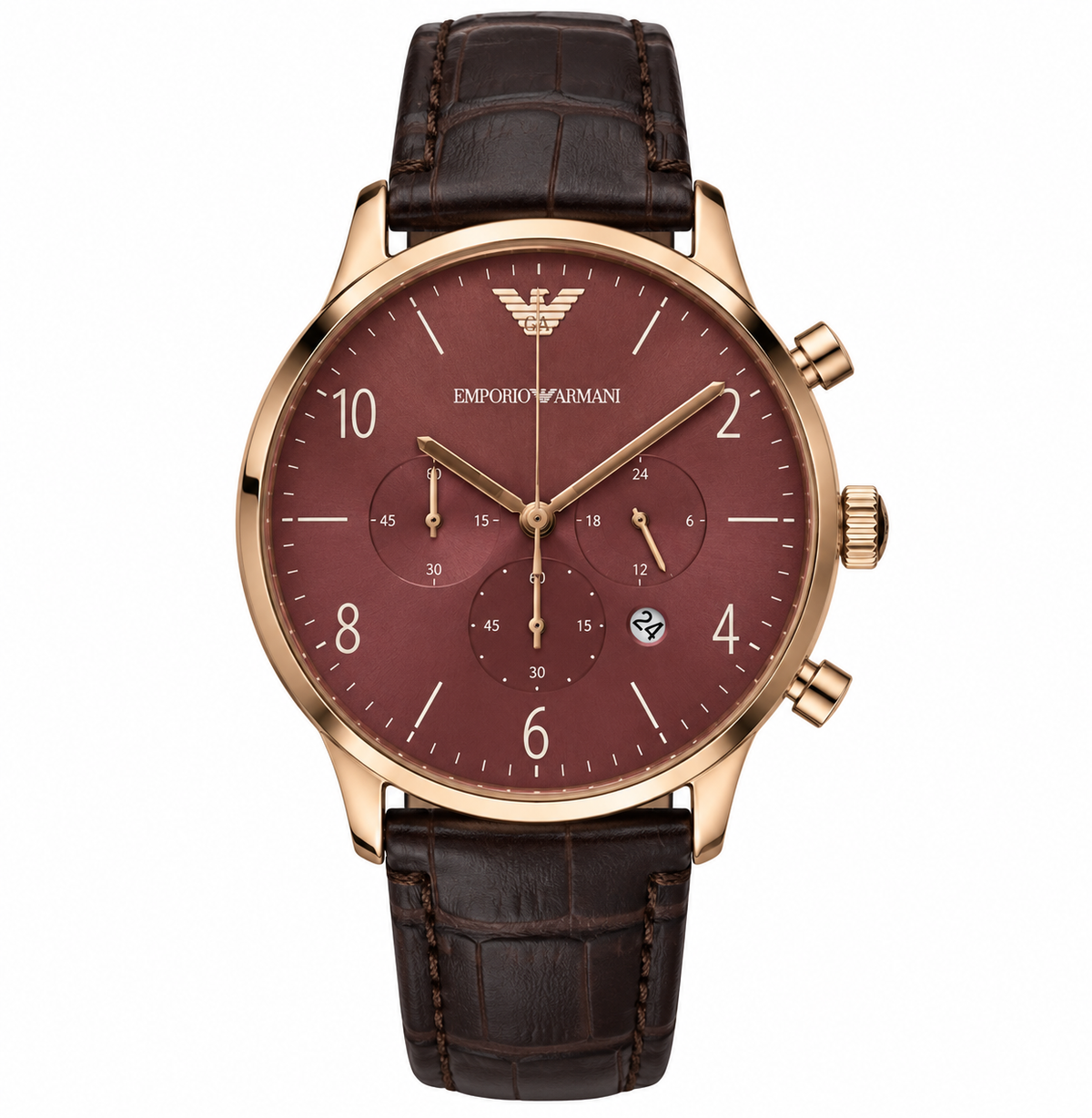 Emporio Armani Classic Chronograph Burgundy Dial Watch AR1890