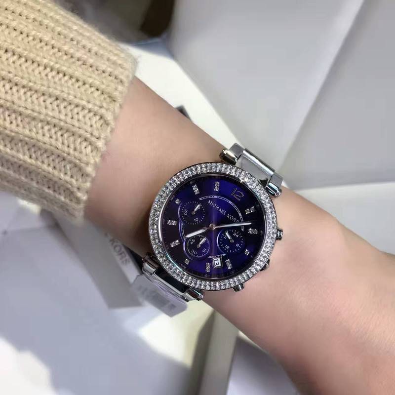 Michael Kors Parker Chronograph Navy Dial Ladies Watch MK6117