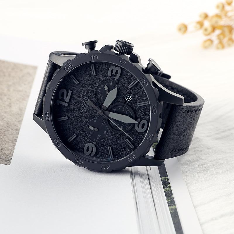 Fossil Nate Chronograph Black Dial Men's Watch JR1354
