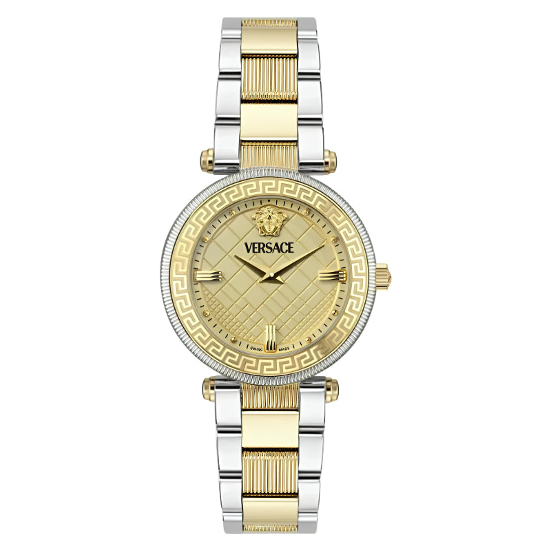 Versace Reve Gold Dial Two-Tone Steel Strap Swiss Movt Women's Watch - VE8B00324