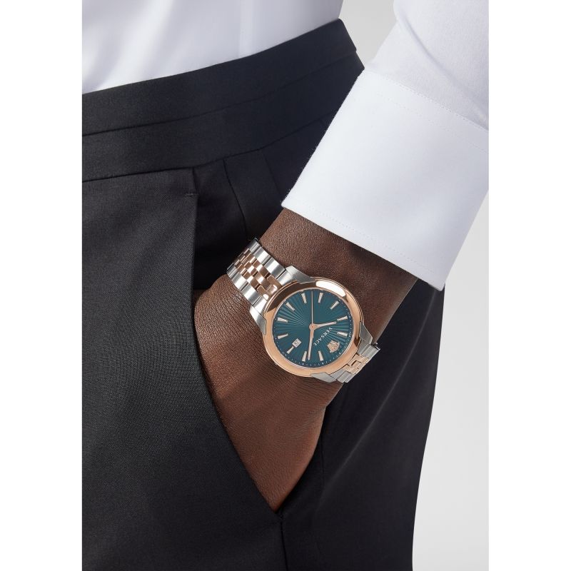 Versace V-Urban Green Dial Two-Tone Men's Watch VELQ00619 - Dawson Watches #3