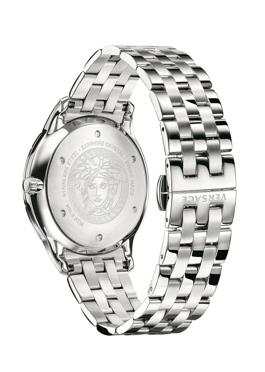 Versace Quartz Silver Steel Black Dial Men's Watch VEBK00418 - Dawson Watches #3
