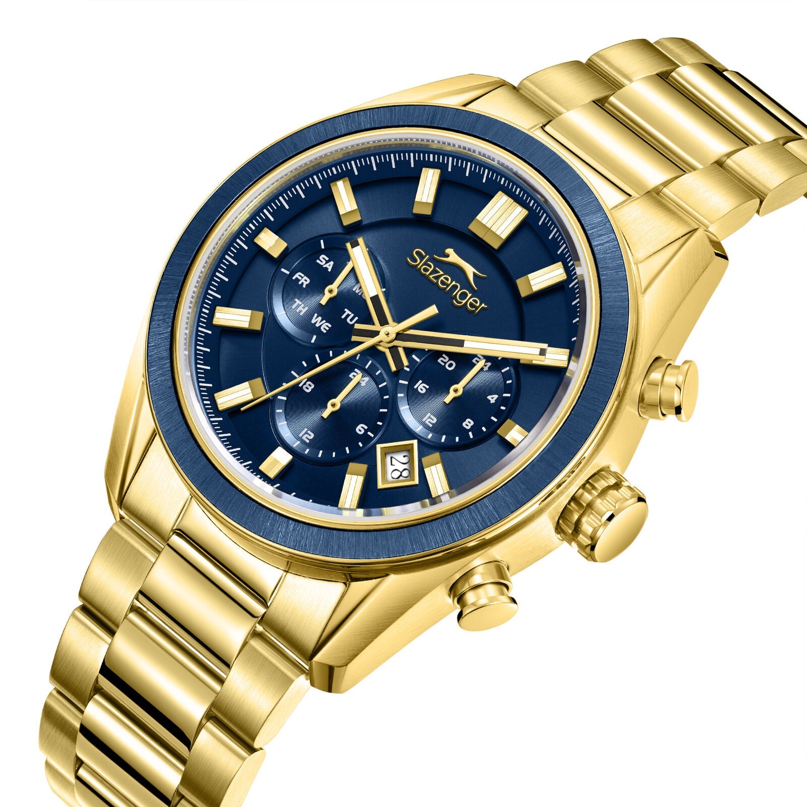 Slazenger Big Daddy Chronograph Blue Dial Gold Watch - SL.09.2600.2.190