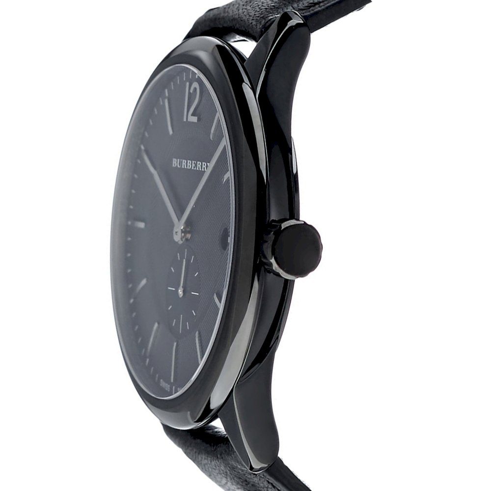 Burberry Men’s Swiss Made Leather Strap Black Dial Men's Watch BU10003 - Kiwi Watches #2