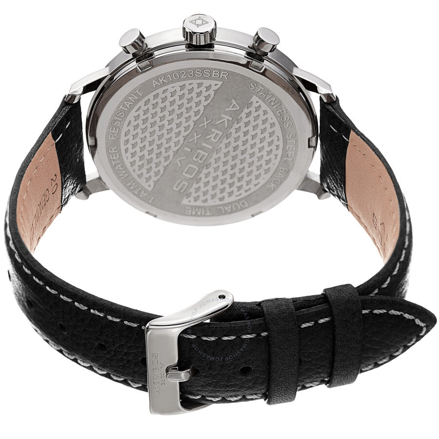 Akribos XXIV Black Dial Dual Time Men's Watch AK1023BK - The Watches Men & Co #3