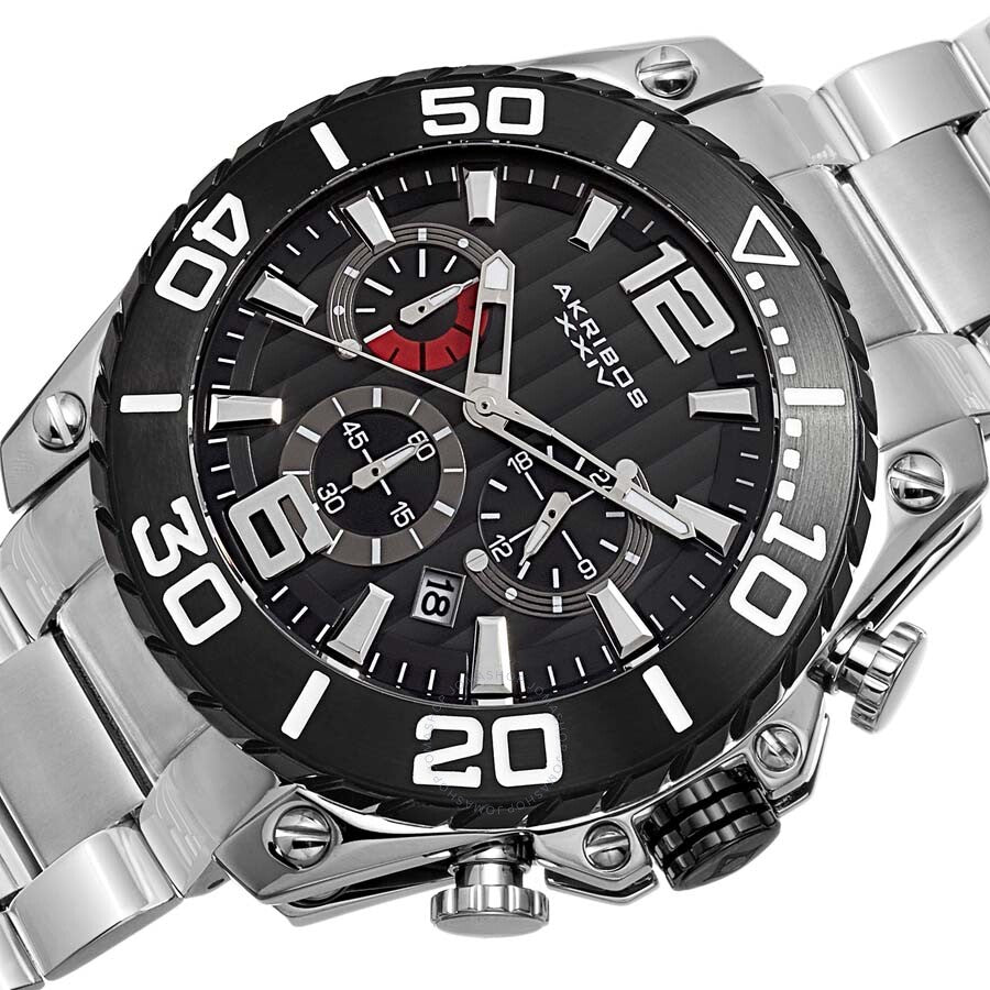 Akribos XXIV Chronograph Black Dial Men's Watch AK639BKS - The Watches Men & Co #2