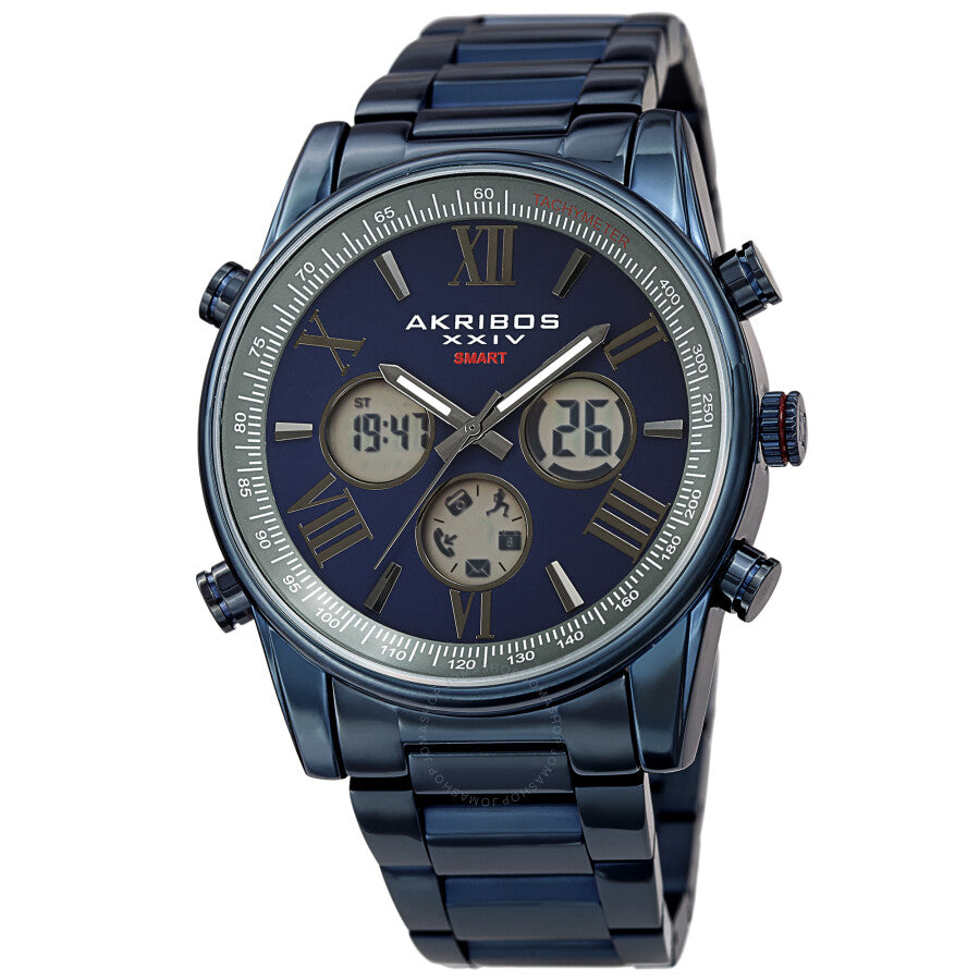 Akribos XXIV Quartz Blue Dial Men's Smart Watch AK1095BU - The Watches Men & Co