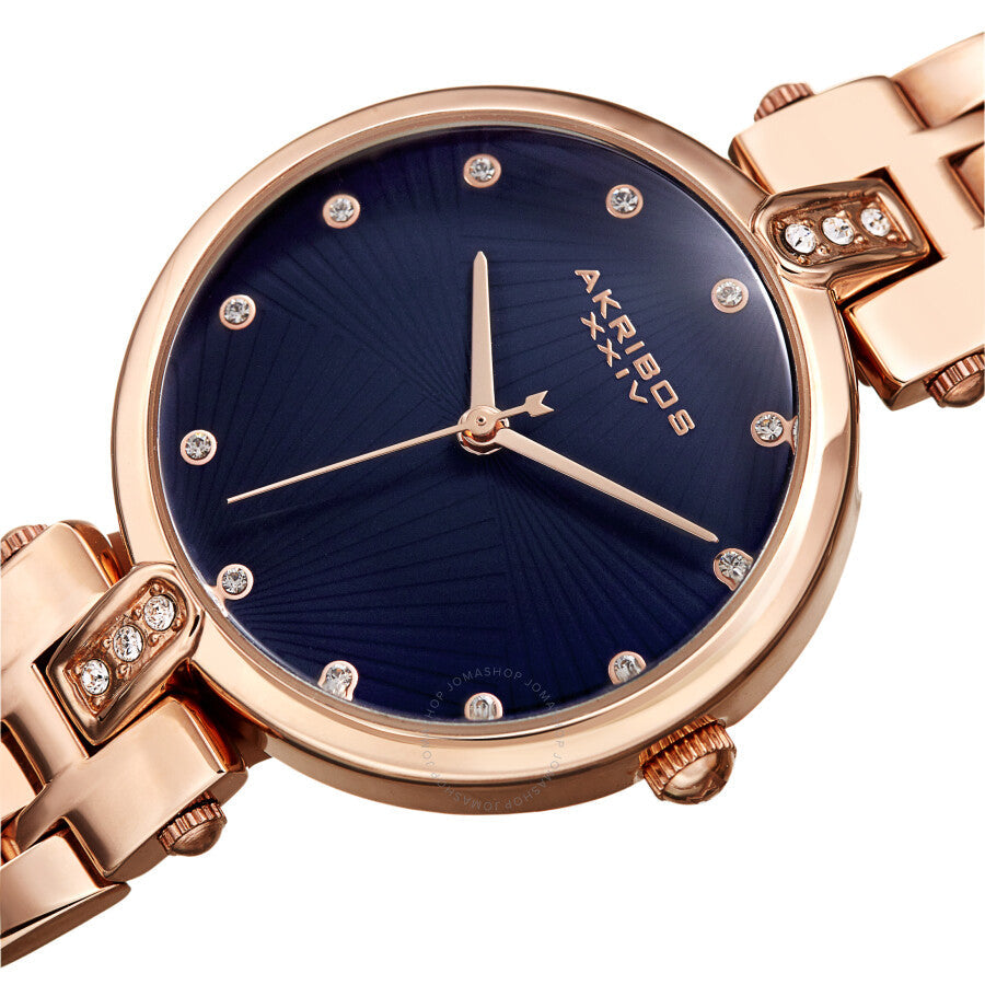 Akribos XXIV Quartz Crystal Blue Dial Ladies Watch AK1085BU - The Watches Men & Co #2