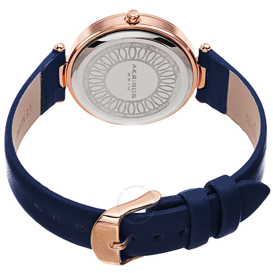 Akribos XXIV Quartz Diamond Blue Dial Ladies Watch AK1069BU - The Watches Men & Co #4