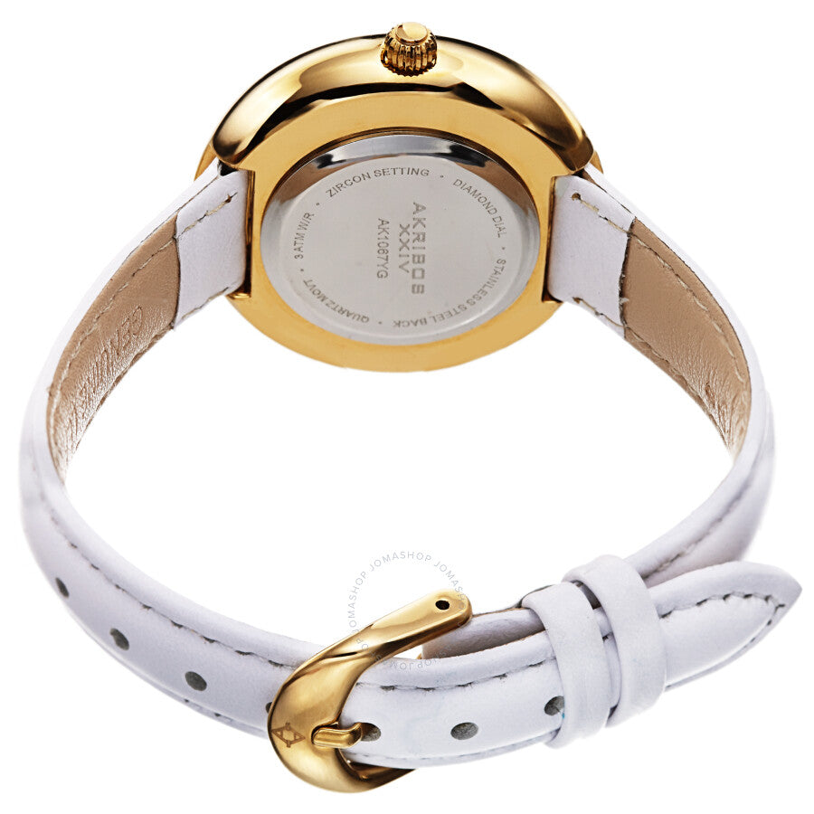 Akribos XXIV Quartz Diamond Gold Dial Ladies Watch AK1067YG - The Watches Men & Co #4