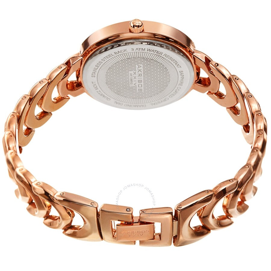 Akribos XXIV Quartz Diamond Silver Dial Ladies Watch AK1088RG - The Watches Men & Co #4
