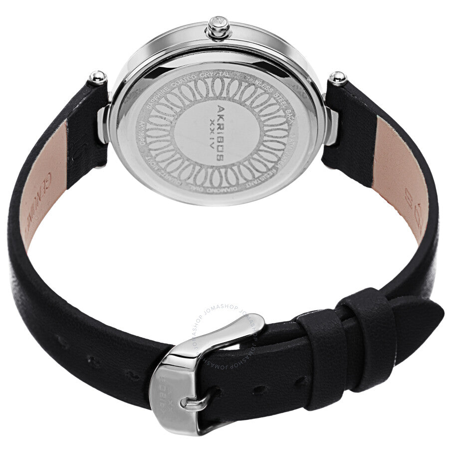 Akribos XXIV Quartz Diamond White Dial Ladies Watch AK1069SSBK - The Watches Men & Co #4
