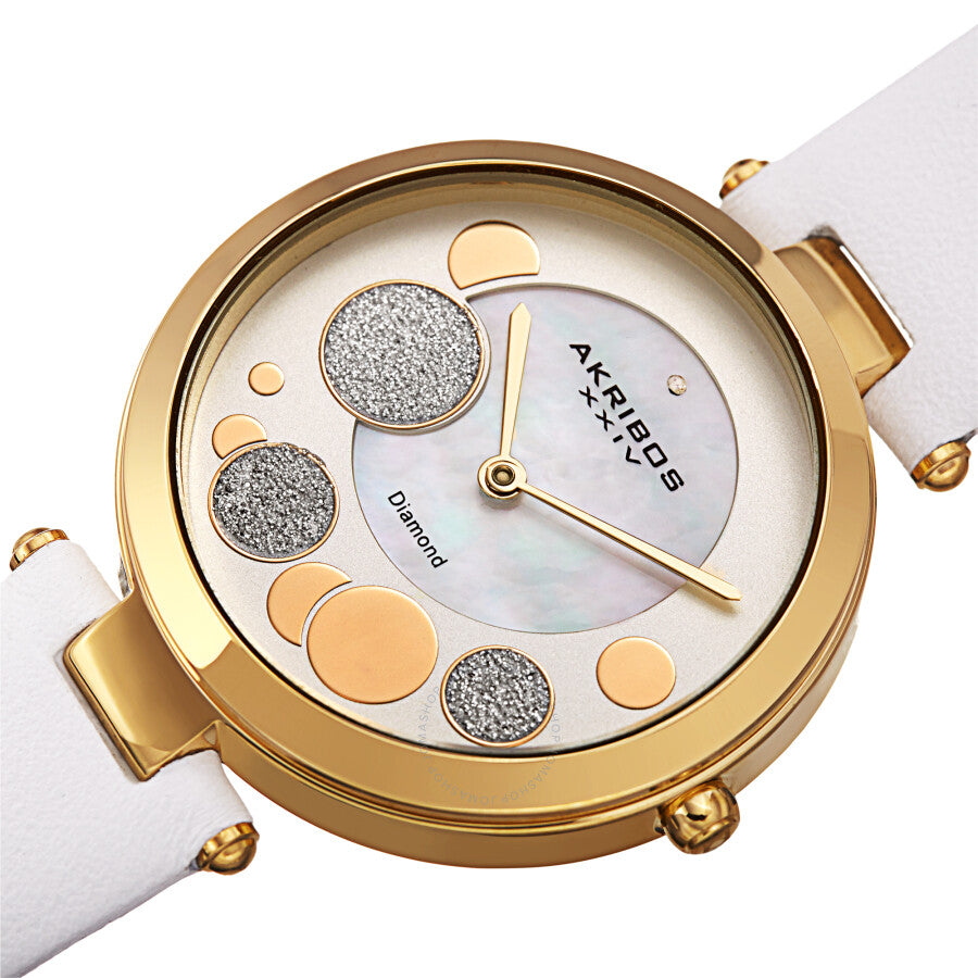 Akribos XXIV Quartz Diamond White Dial Ladies Watch AK1069WT - Dawson Watches #2