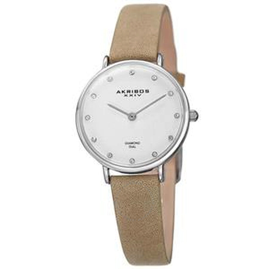 Akribos XXIV Quartz Diamond White Dial Ladies Watch AK882WT - The Watches Men & Co