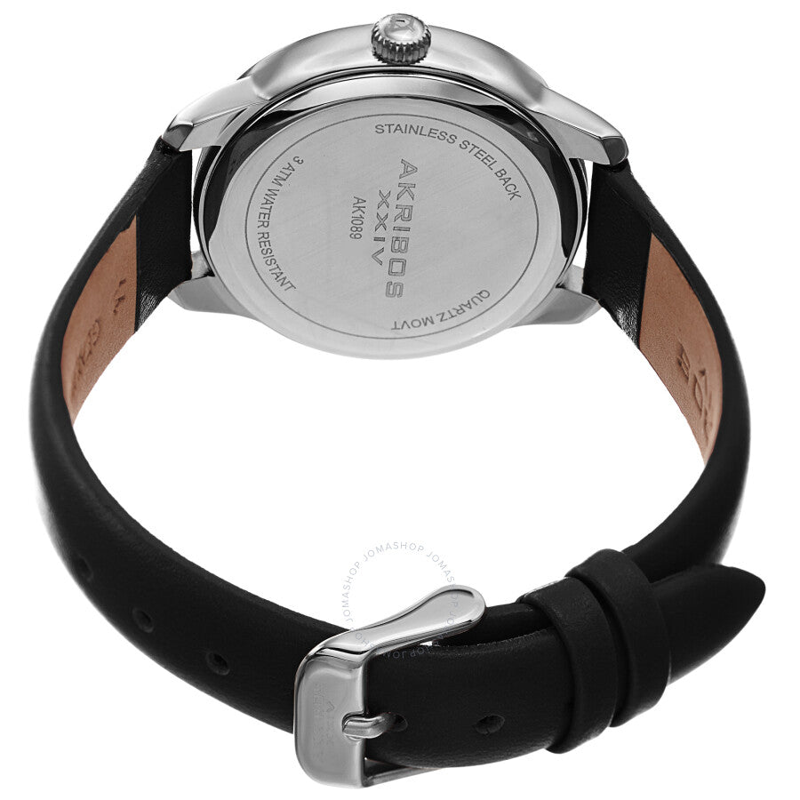 Akribos XXIV Quartz Silver Dial Ladies Watch AK1089SSBK - The Watches Men & Co #4