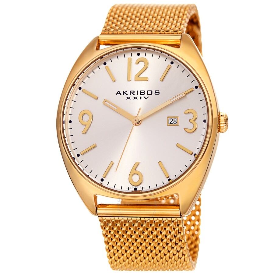 Akribos XXIV Quartz Silver Dial Men's Watch AK1026YG - The Watches Men & Co