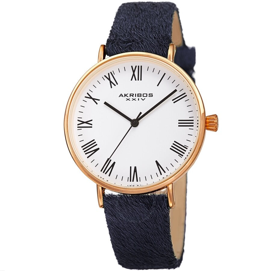 Akribos XXIV Quartz White Dial Ladies Watch AK1081BK - The Watches Men & Co