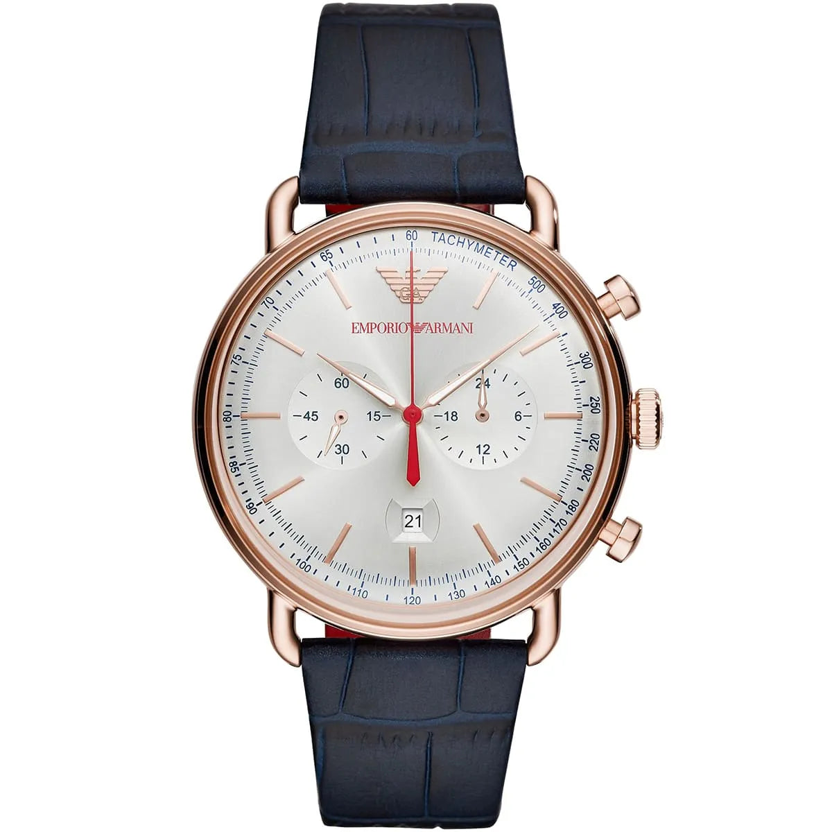 Emporio Armani Aviator Chronograph Silver Dial Watch - AR11123