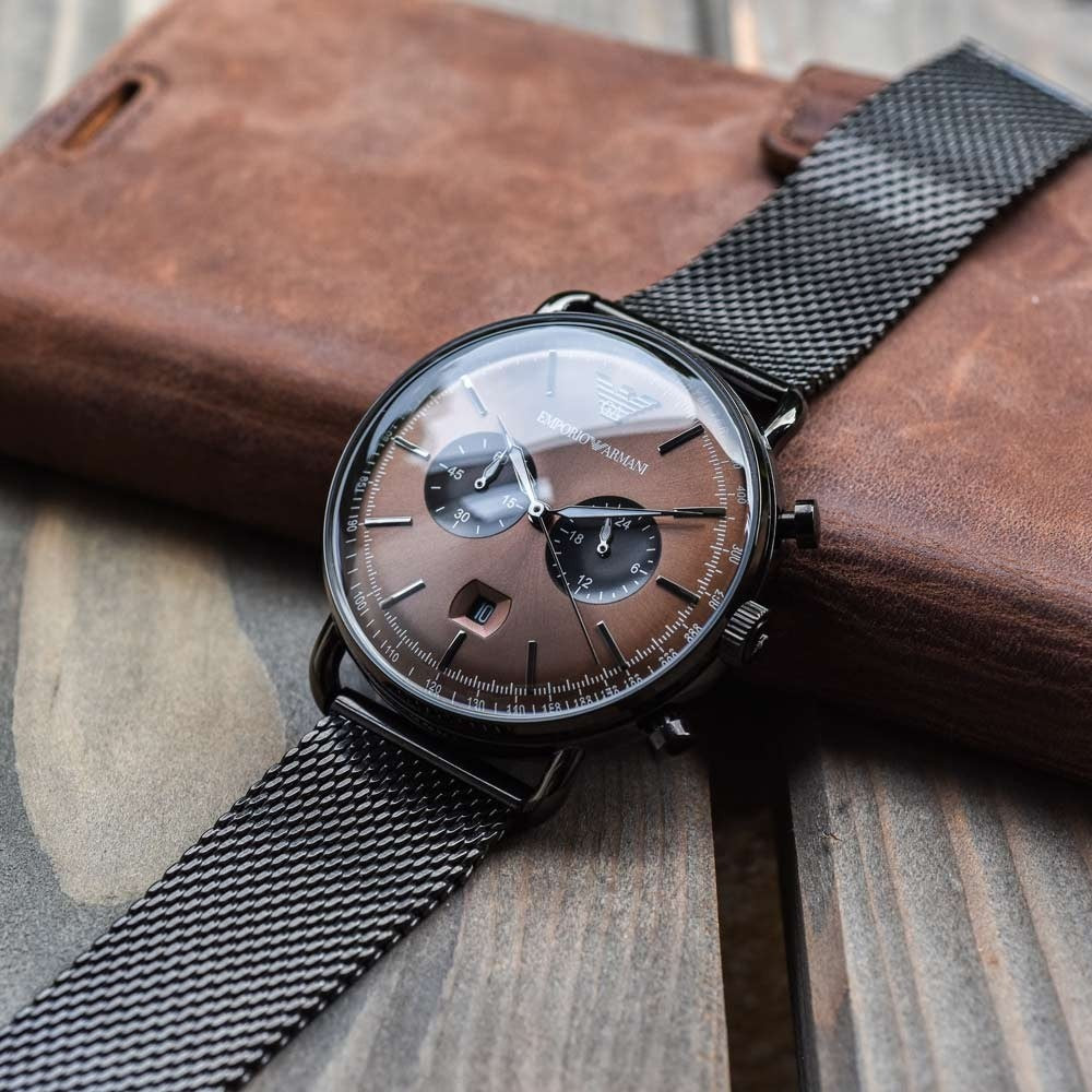Emporio Armani Aviator Chronograph Brown Dial Men's Watch AR11141 Water resistance: 50 meters / 165 feet Movement: Quartz