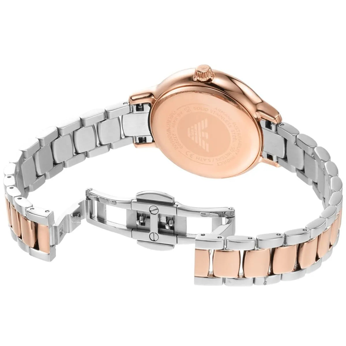 Emporio Armani Cleo White MOP Dial Two-tone Women's Watch - AR11499