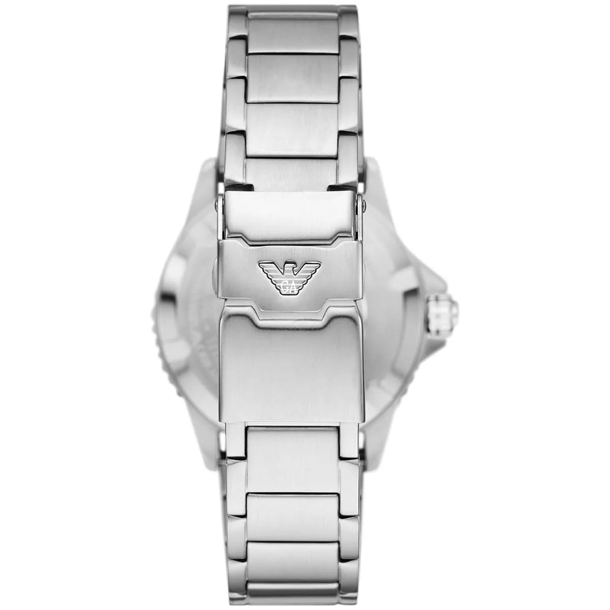 Emporio Armani Diver GMT Dark Blue Enamel Dial Silver Men's Watch - AR11590