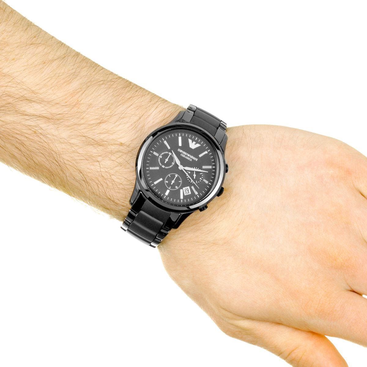 Emporio Armani Ceramica Chronograph Black Dial Men's Watch AR1452