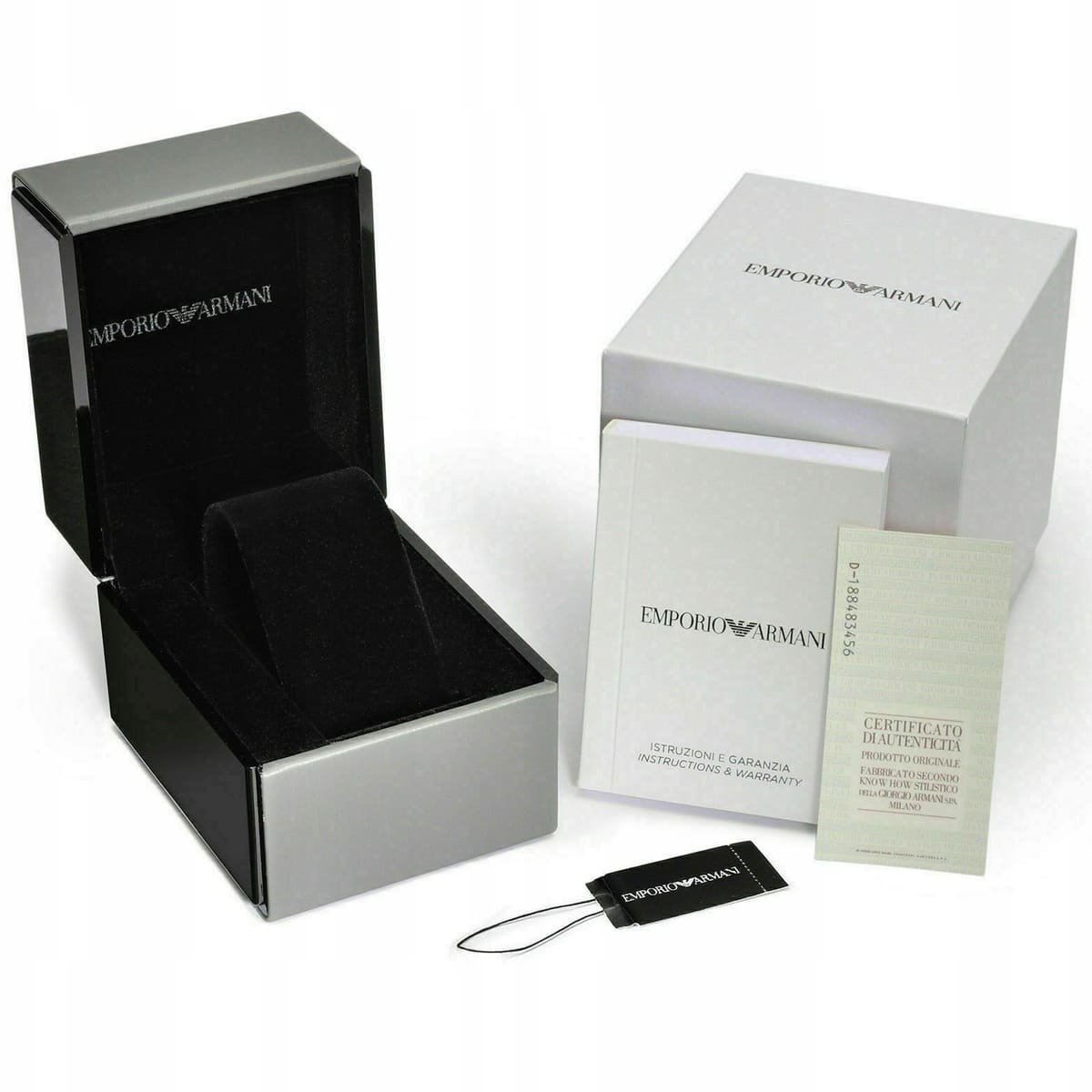 Emporio Armani watch original box and certificate of authenticity