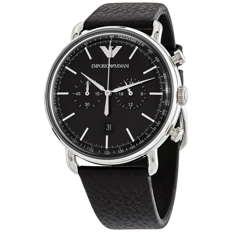 Emporio Armani Aviator Chronograph Quartz Black Dial Men's Watch AR11143 - BigDaddy Watches