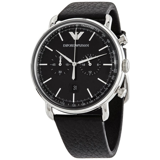 Emporio Armani Aviator Chronograph Quartz Black Dial Men's Watch AR11143 - BigDaddy Watches