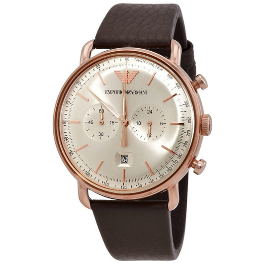 Emporio Armani Aviator Chronograph Quartz Grey Sunray Dial Men's Watch AR11106 - BigDaddy Watches