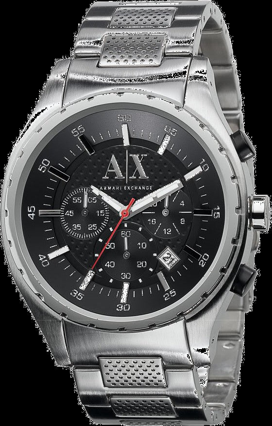 Armani Exchange Silver Chronograph Black Dial Men's Watch  AX1057 - Dawson Watches