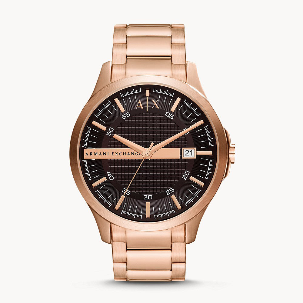 Armani Exchange Hampton Three-Hand Date Rose Gold Men's  Watch - AX2449