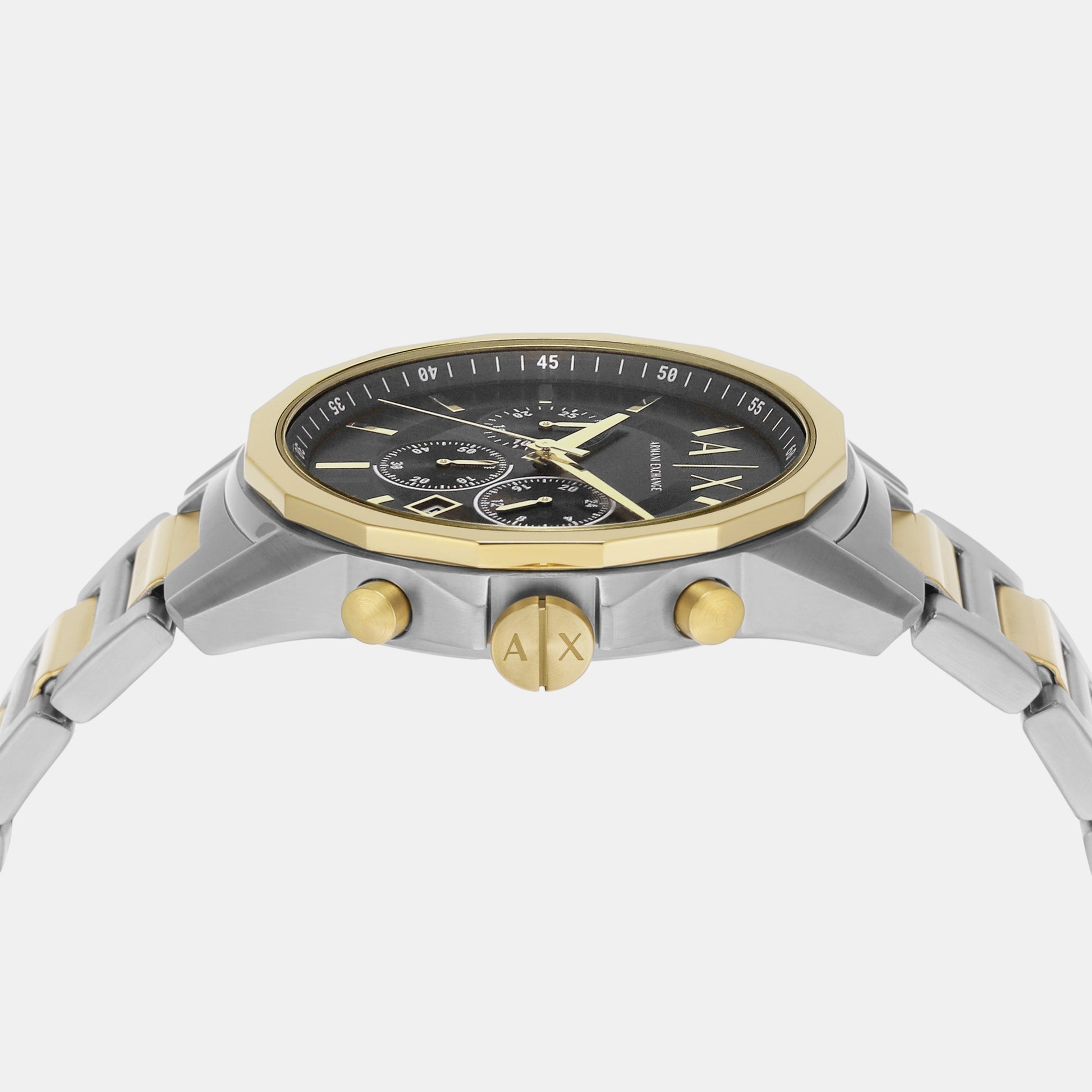 Armani Exchange Men’s Quartz Two Tone Stainless Steel Black Dial 44mm Watch AX7148 ax7148 - Image 7