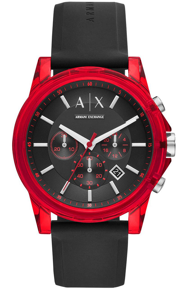 Armani Exchange Outerbanks Red Silicon Strap Men's Watch - AX1338