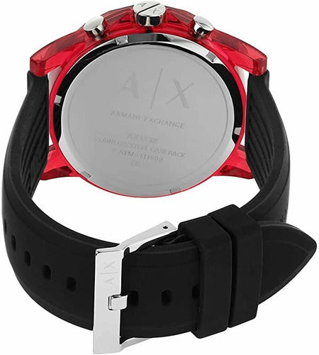 Armani Exchange Outerbanks Red Silicon Strap Men's Watch - AX1338
