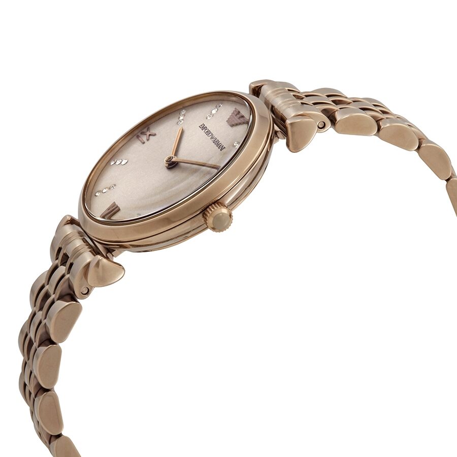 Emporio Armani Gianni T-Bar Crystal Rose Dial Ladies Watch #AR11059 - Dawson Watches #2