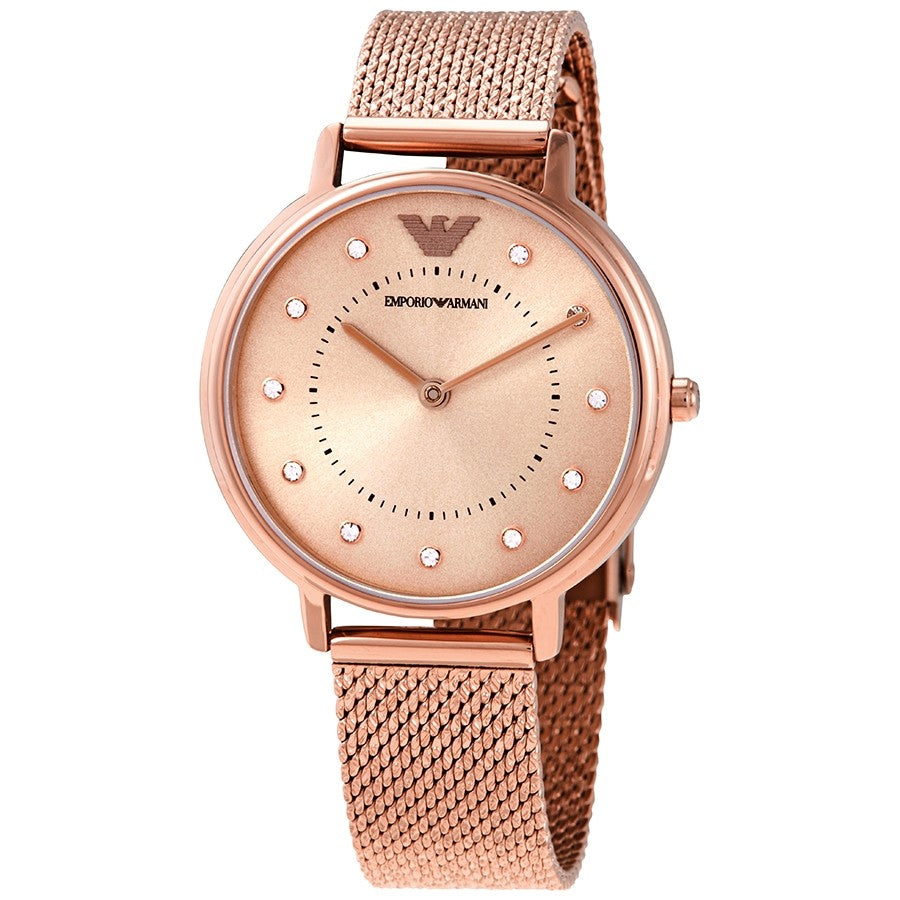 Emporio Armani Quartz Crystal Pink Dial Ladies Watch AR11129