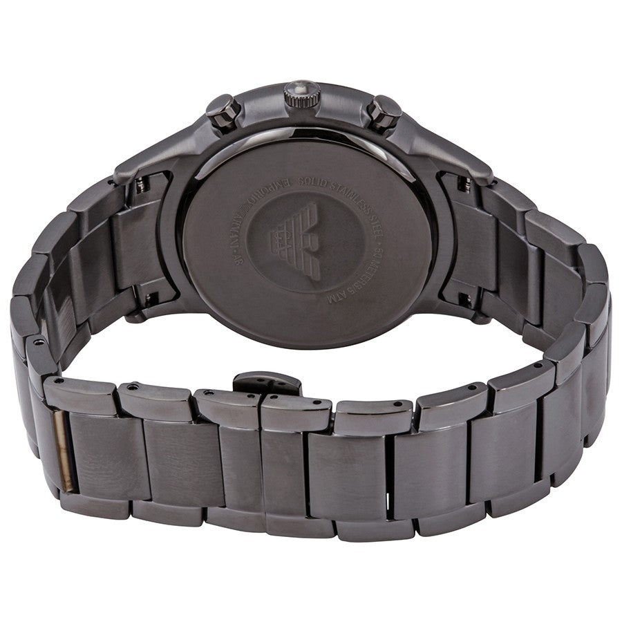 Emporio Armani Renato Chronograph Gunmetal Dial Men's Watch AR11215 Water resistance: 50 meters / 165 feet Movement: Quartz