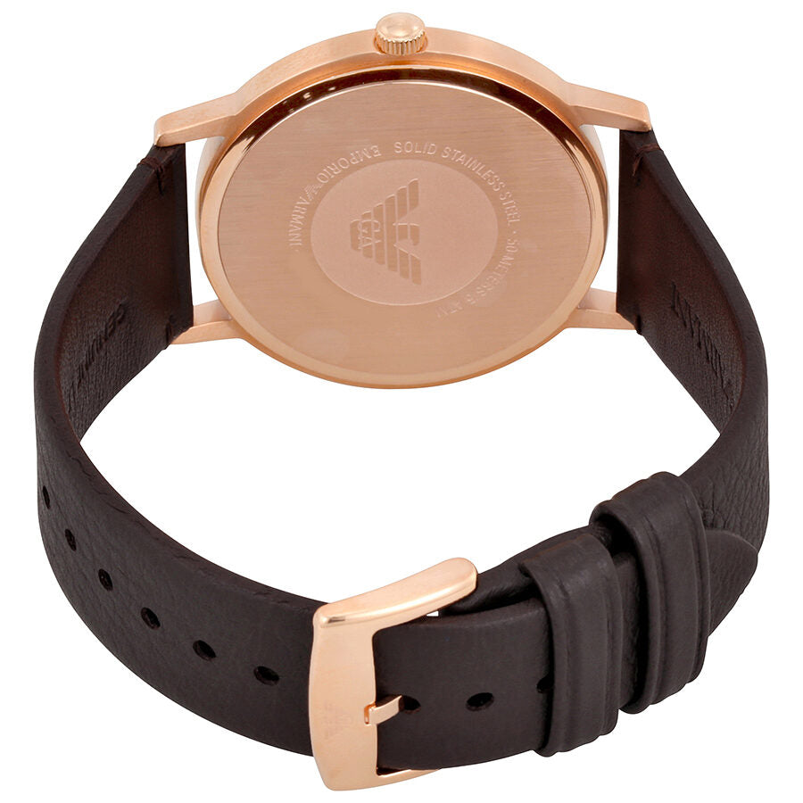 Emporio Armani Kappa White Dial Dark Brown Leather Men's Watch AR11011 - BigDaddy Watches #3