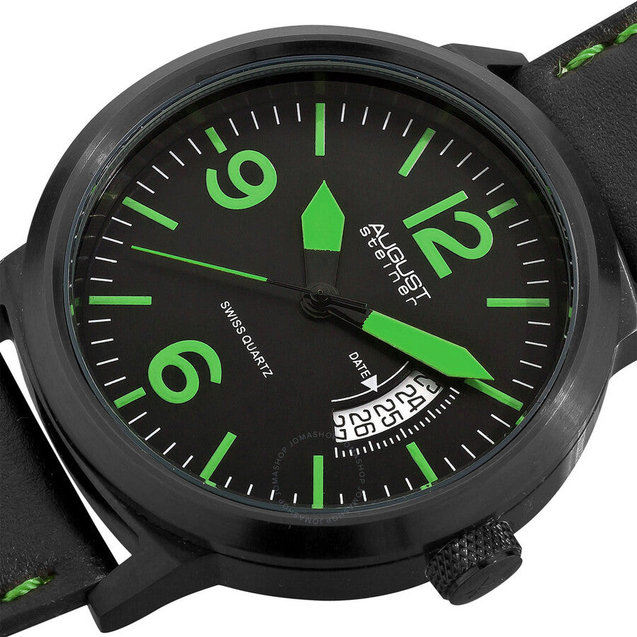 August Steiner Brushed Black Steel Men's Watch AS8012GN - The Watches Men & Co #2