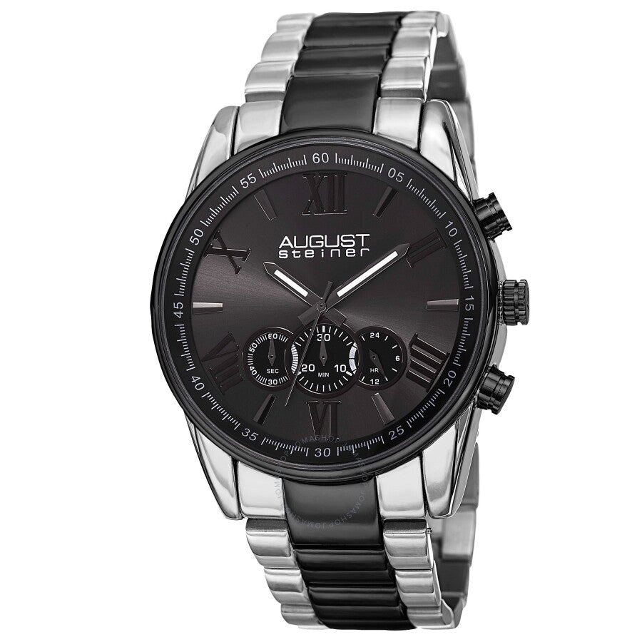 August Steiner Chronograph Quartz Black Dial Men's Watch AS8163TTB - The Watches Men & Co