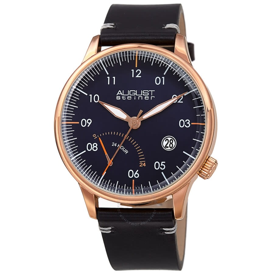 August Steiner Quartz Blue Dial Men's Watch AS8285RGBU - The Watches Men & Co