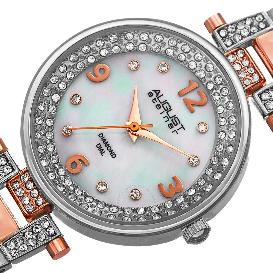 August Steiner Quartz Diamond White Dial Ladies Watch AS8137TTR - The Watches Men & Co #2