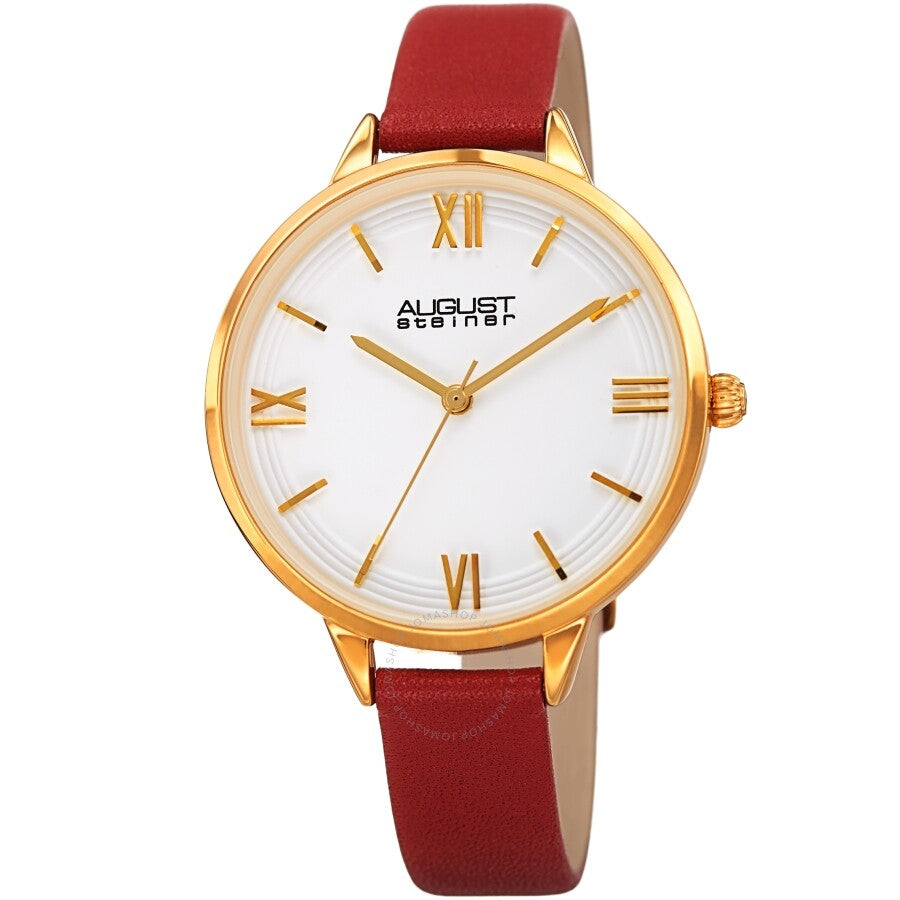 August Steiner Quartz White Dial Ladies Watch AS8263RD - The Watches Men & Co