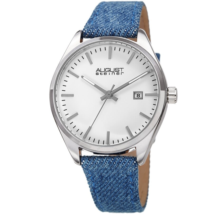 August Steiner Quartz White Dial Ladies Watch AS8266SS - The Watches Men & Co