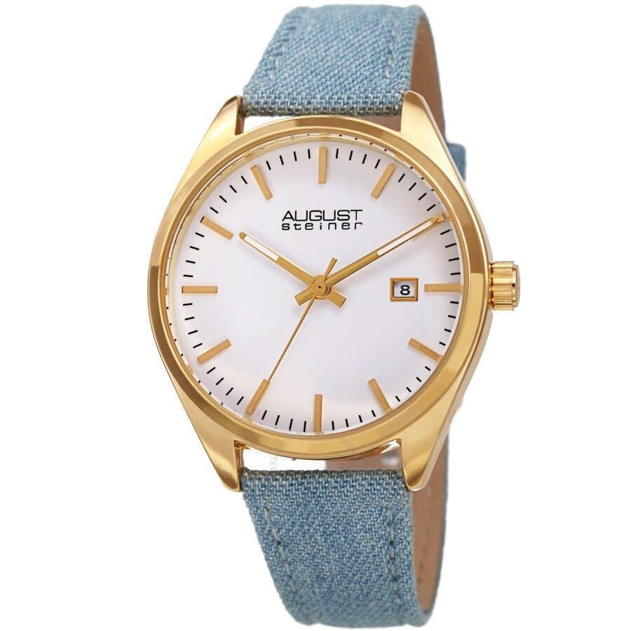 August Steiner Quartz White Dial Ladies Watch AS8266YG - The Watches Men & Co